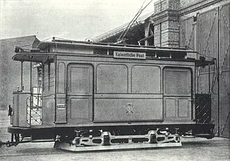 Frankfurt postal tram car